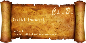 Csiki Donald névjegykártya